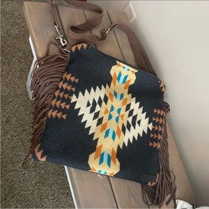 Mercy Grey crossbody, Wool Aztec